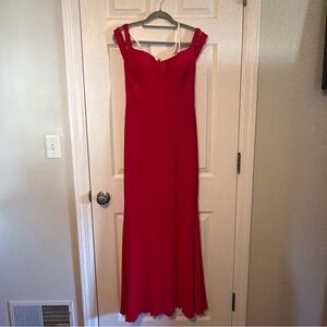 Xscape Strapless Red Gown